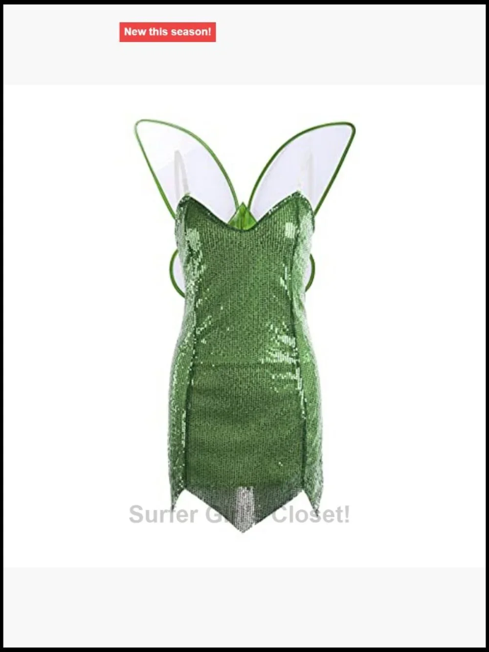 Women's Deluxe Green Ivy Sequin Fairy Dress with Headpiece & Gloves